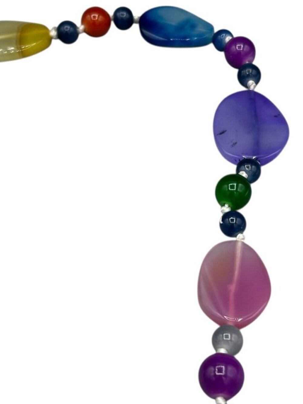 Vintage Chunky Multicolor Hand Knotted Beaded Necklace Boho Statement - Picture 4 of 15